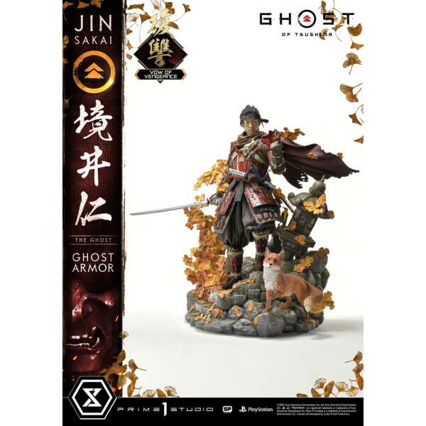 Estatua Jin Sakai The Ghost Vow of Vengeance Ghost Armor Ghost of Tsushima 1/4 58 cm - Collector4u.com