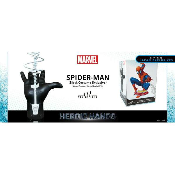 Estatua tamaño real #1B Spider-Man Black Suit Marvel Heroic Hands 26 cm - Collector4u.com