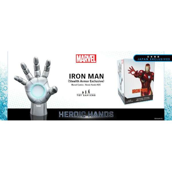 Estatua tamaño real #2C Iron Man Marvel Heroic Hands Grey Armor 23 cm - Collector4u.com