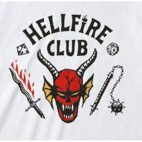 Camiseta Hellfire Club Logo White talla XL Stranger Things - Collector4u.com