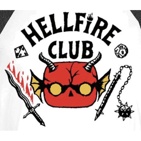 Camiseta Hellfire Club 3/4 Stranger Things Loose POP! Tees talla XL - Collector4u.com