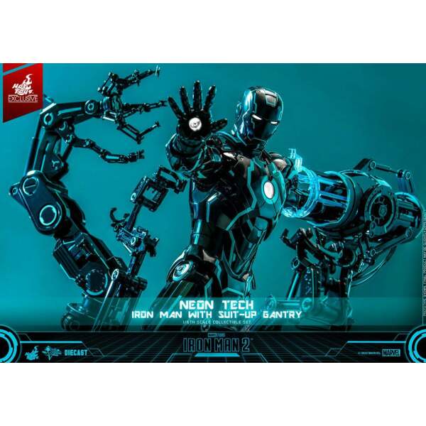 Figura 1/6 Neon Tech Iron Man with Suit-Up Gantry Iron Man 2 32 cm