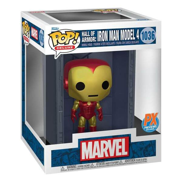 Funko Hall of Armor Iron Man Model 4 Marvel POP! Deluxe Vinyl Figura PX Exclusive 9 cm - Collector4u.com
