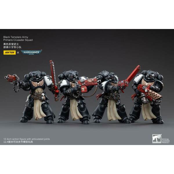 Figuras 1/18 Black Templars Army Primaris Crusader Squad Warhammer 40k Pack de 4 12 cm - Collector4u.com