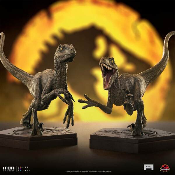 Estatua Velociraptor A Jurassic World Icons 9 cm - Collector4u.com