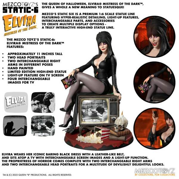 Estatua 1/6 PVC Static-6 Elvira Elvira Mistress of the Dark 42 cm - Collector4u.com