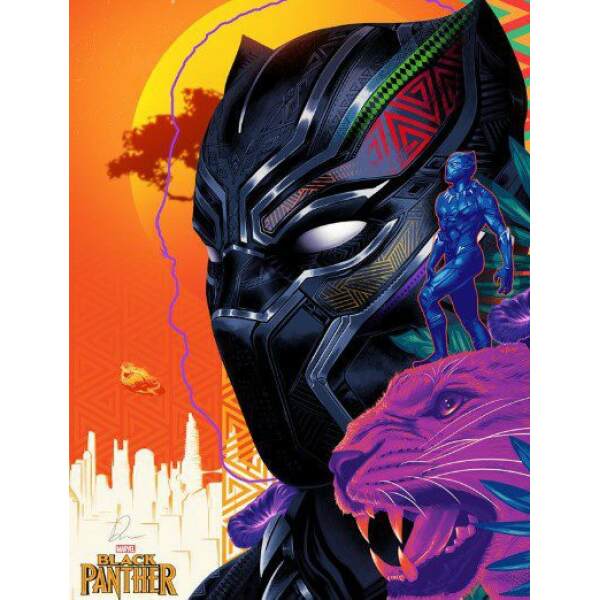 Litografía Black Panther Long Live the King Marvel 46 x 61 cm - Collector4u.com