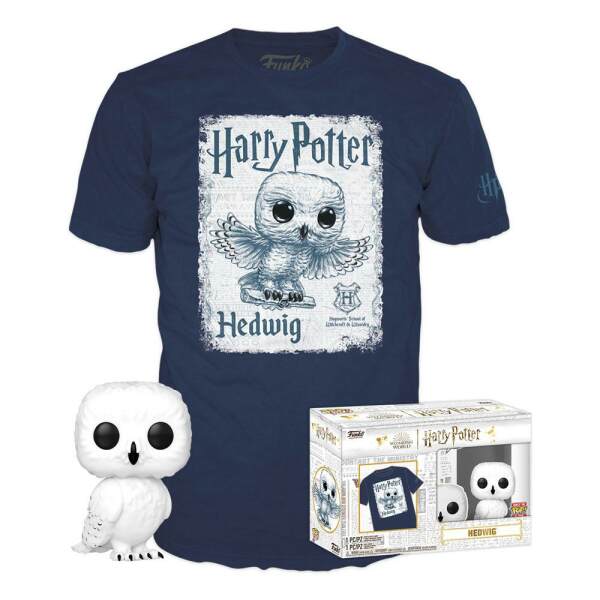 Set de Minifigura y Camiseta Hedwig talla XL Harry Potter POP! & Tee