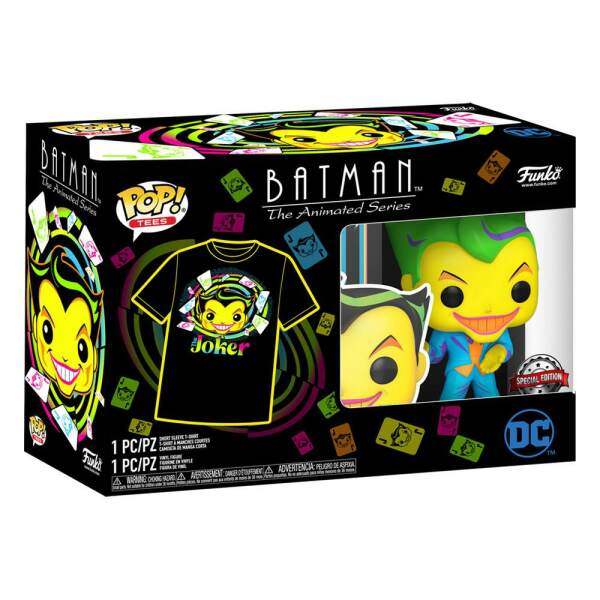 Set de Minifigura y Camiseta Joker BKLT talla L DC Comics POP! & Tee - Collector4u.com