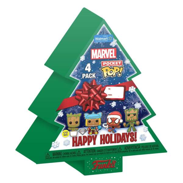 Pack de 4 Llaveros Pocket Tree Holiday Box Marvel Holiday 2022 POP! Vinyl 4 cm - Collector4u.com