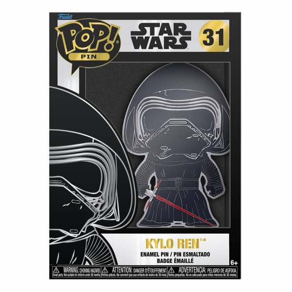 Pin Chapa esmaltada Kylo Ren Star Wars POP! 10 cm - Collector4u.com