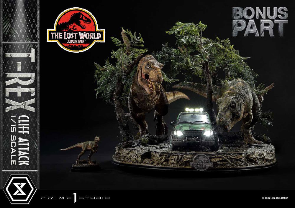 Estatua T Rex Cliff Attack Bonus Version Jurassic World The Lost World 1/15 53 cm
