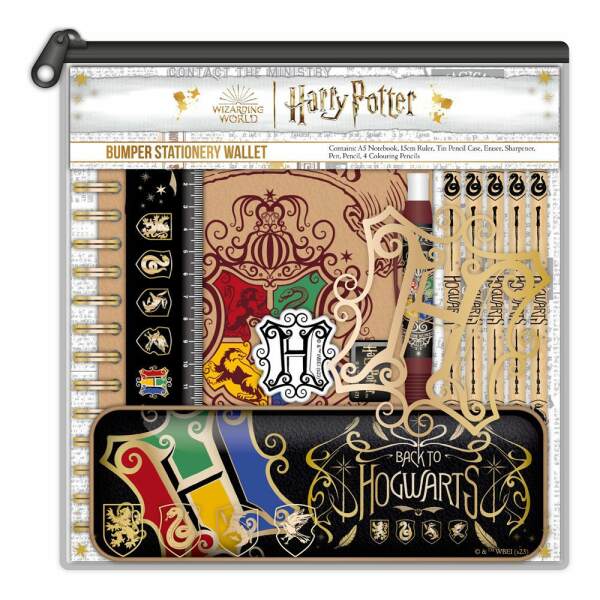 Harry Potter Set de Escritura Bumper Wallet Colourful Crest Caja (8)
