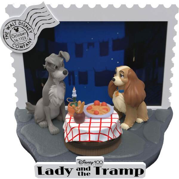 Diorama Lady And The Tramp Disney 100th Anniversary PVC D-Stage 12 cm - Collector4u.com