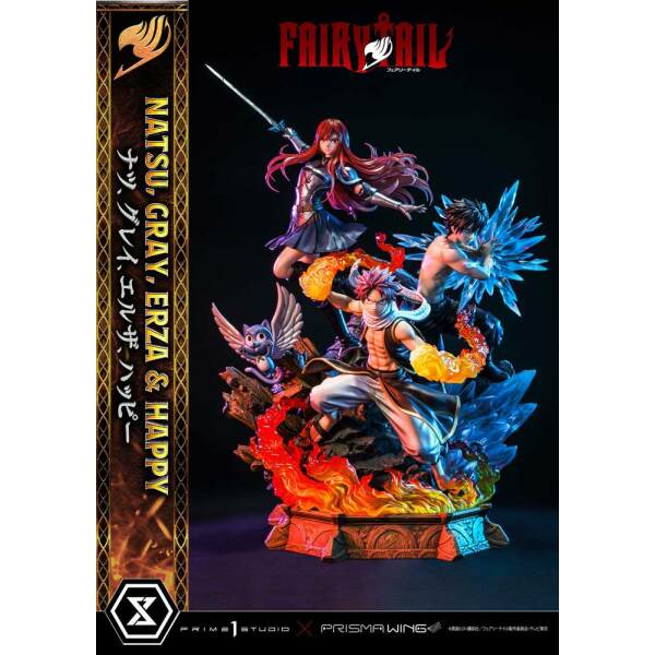Estatua Natsu Gray Erza Happy Deluxe Version Fairy Tail PVC 1/7 57 cm - Collector4u.com