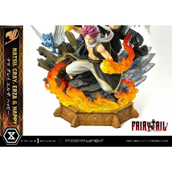 Estatua Natsu Gray Erza Happy Deluxe Bonus Version Fairy Tail PVC 1/7 57 cm - Collector4u.com