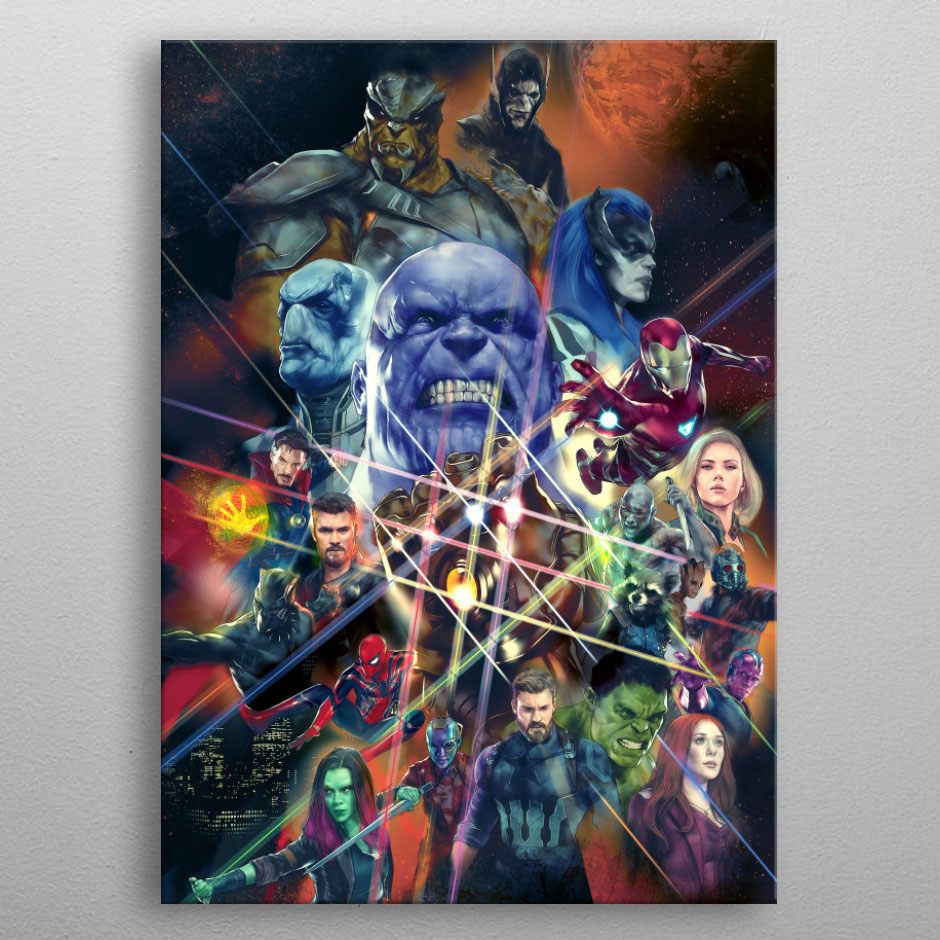 Póster de metal Infinity War Characters 32 x 45 cm