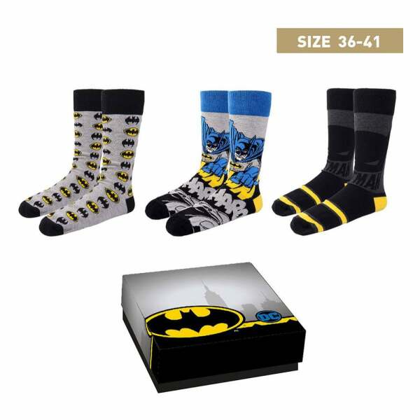 DC Comics Pack de 3 Pares de calcetines Batman 36-41