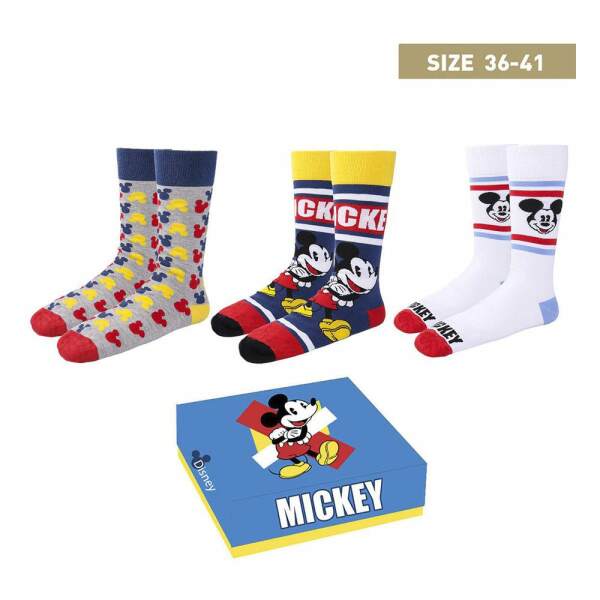 DIsney Pack de 3 Pares de calcetines Mickey Mouse 36-41