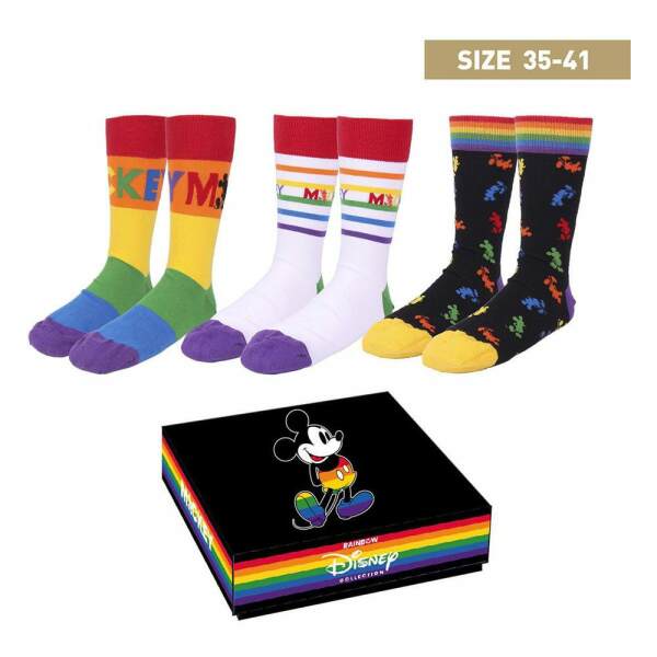 Disney Pack de 3 Pares de calcetines Mickey Pride Collection 35-41