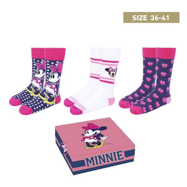DIsney Pack de 3 Pares de calcetines Minnie Mouse 36-41