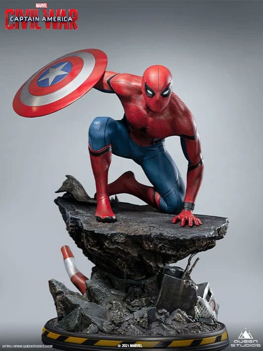 Captain America Civil War Estatua 1/4 Spider-Man Captain America Premium Version 40 cm