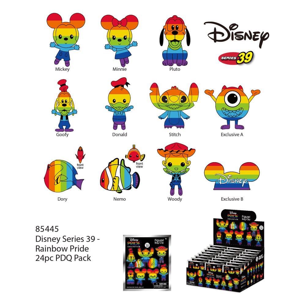 Disney Colgantes PVC Serie 39 Rainbow (Pride) Expositor (24)