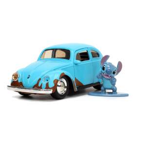 Lilo & Stitch Vehículo 1/32 Hollywood Rides Blue Volkswagen Beetle con Figura - Collector4U