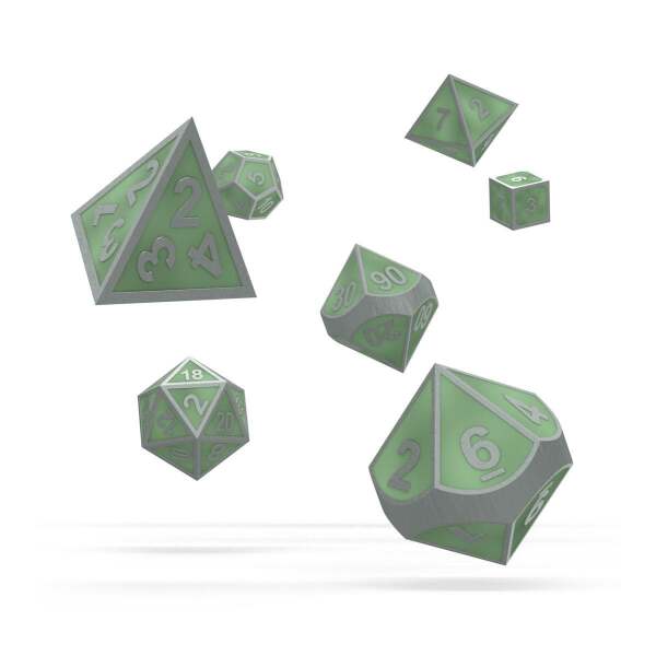 Oakie Doakie Dice Dados RPG-Set Metal Glow in the Dark - Druid's Blaze (7)