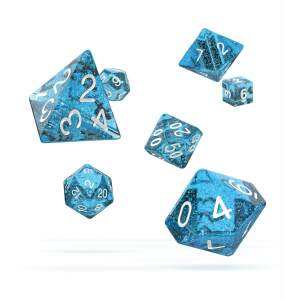 Oakie Doakie Dice Dados RPG-Set Speckled - Azul claro (7) - Collector4U