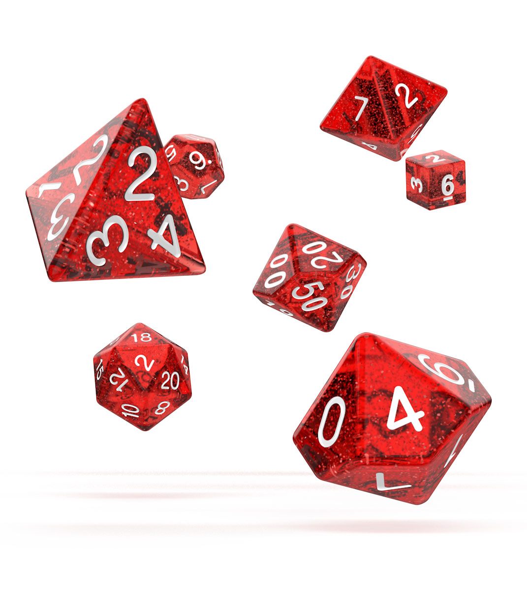 Oakie Doakie Dice Dados RPG-Set Speckled – Rojo (7)