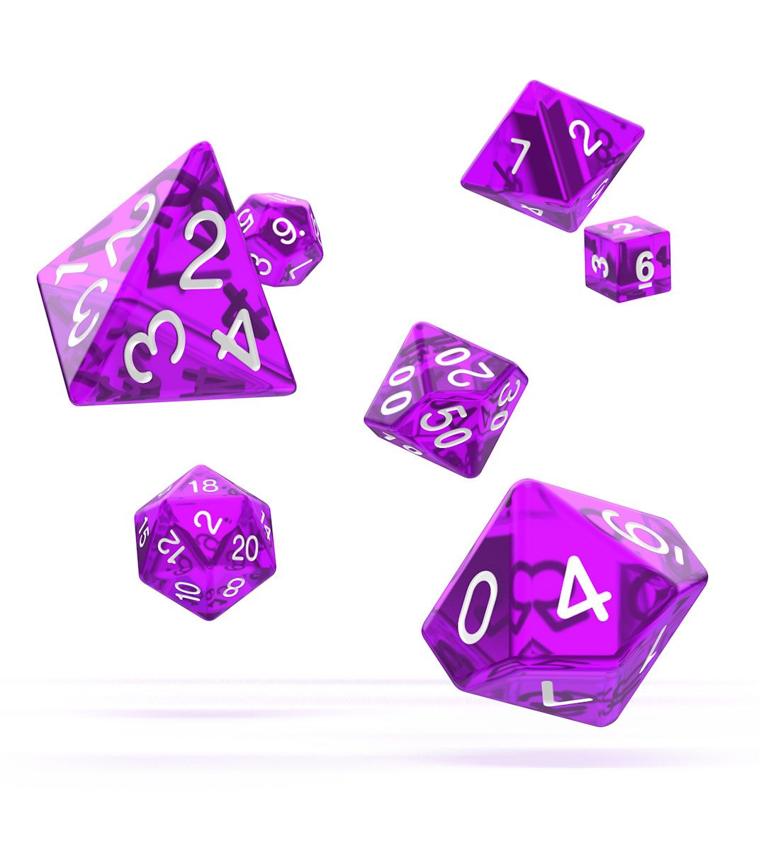 Oakie Doakie Dice Dados RPG-Set Translucent - Púrpura (7) - Collector4U