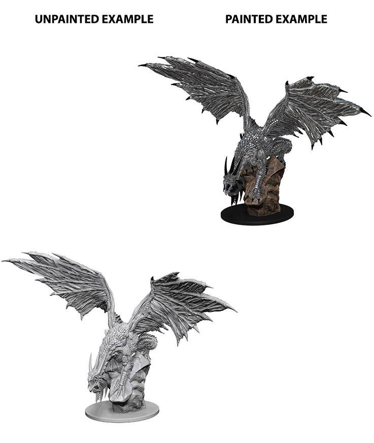 Pathfinder Battles Deep Cuts Miniaturas sin pintar Silver Dragon Caja (6) - Collector4U