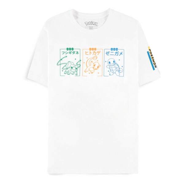 Pokemon Camiseta Charmander, Bulbasaur, Squirtle talla L - Collector4u.com