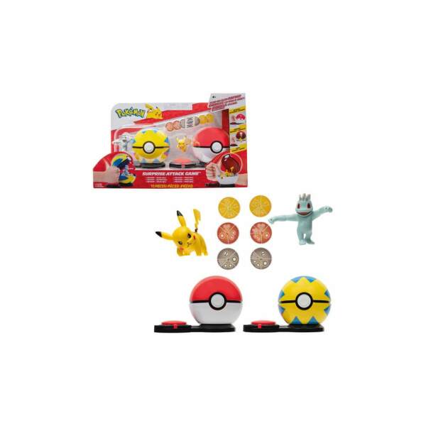 Surprise Attack Game Pikachu Con Poke Ball Vs Machop Con Veloz Ball Pokemon
