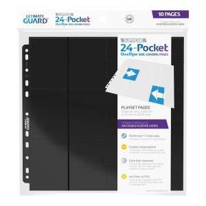 Ultimate Guard 24-Pocket QuadRow Pages Side-Loading Negro (10) - Collector4U