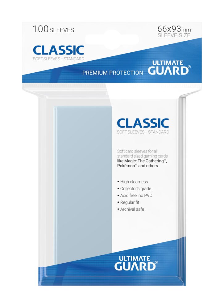 Ultimate Guard Classic Soft Sleeves Fundas de Cartas Tamaño Estándar Transparente (100) - Collector4U