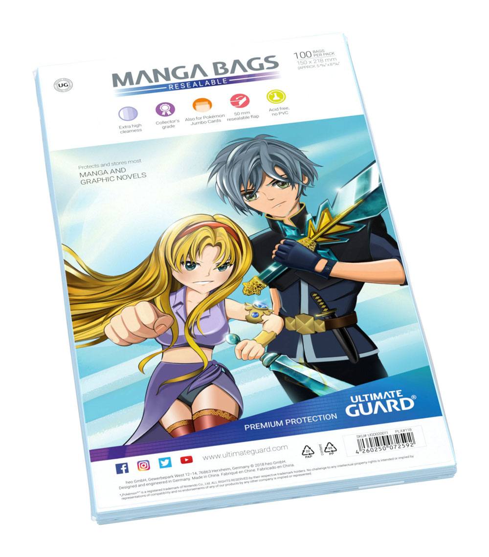 Ultimate Guard Manga Bags Bolsas con cierre reutilizable de Mangas (100) - Collector4U