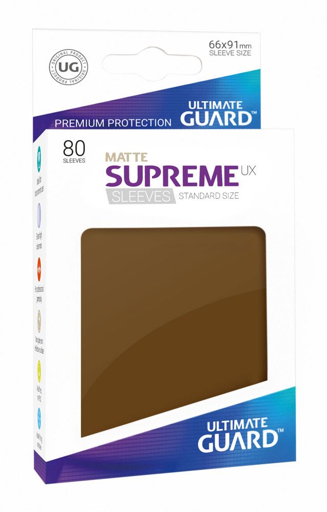 Ultimate Guard Supreme UX Sleeves Fundas de Cartas Tamaño Estándar Marrón Mate (80) - Collector4U