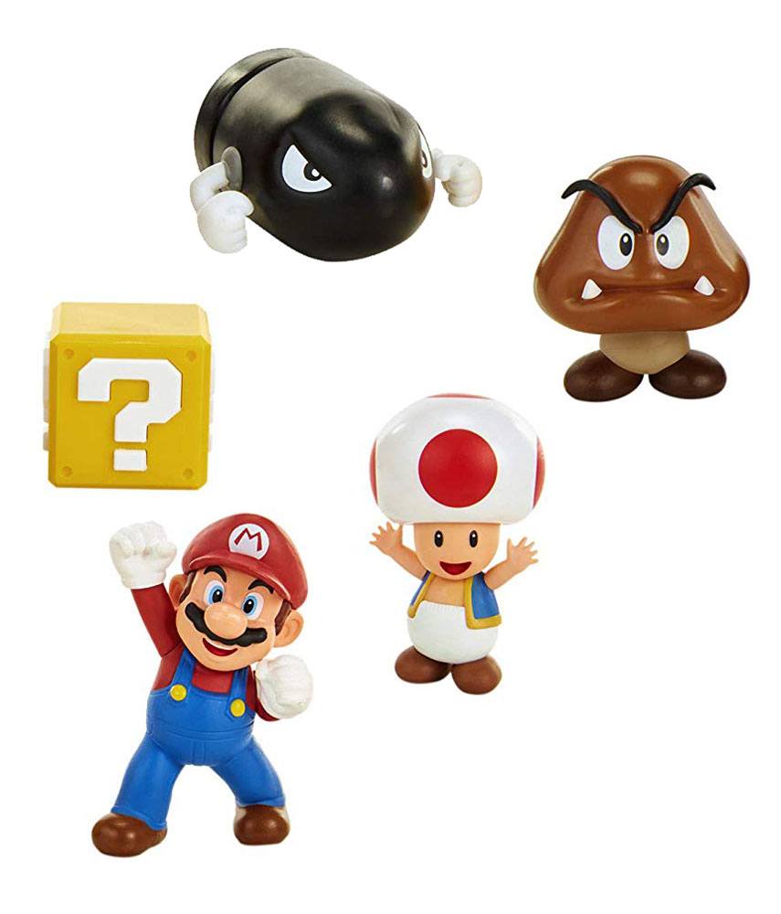 World of Nintendo Pack de 5 Figuras New Super Mario Bros. U Acorn Plains 6 cm