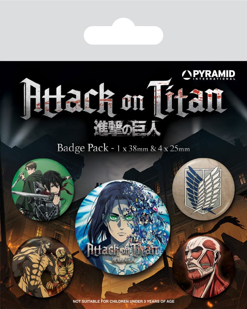 Attack on Titan Pack 5 Chapas Season 4