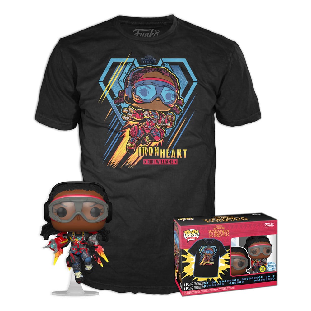 Black Panther Legacy POP! & Tee Set de Minifigura y Camiseta Ironheart MK1 (GW) talla L