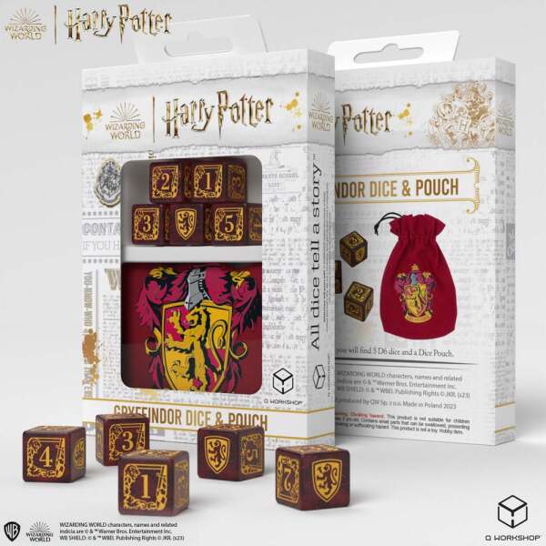 Harry Potter Pack de Dados Gryffindor Dice & Pouch Set (5) - Collector4U