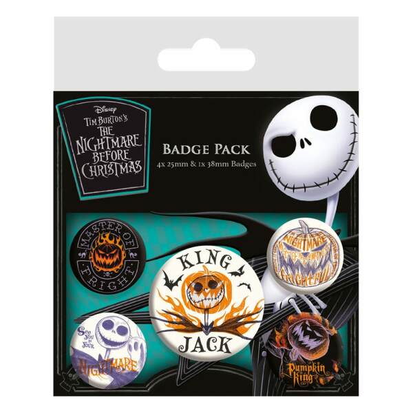 Nightmare before Christmas Pack 5 Chapas Colourful Shadows - Collector4U