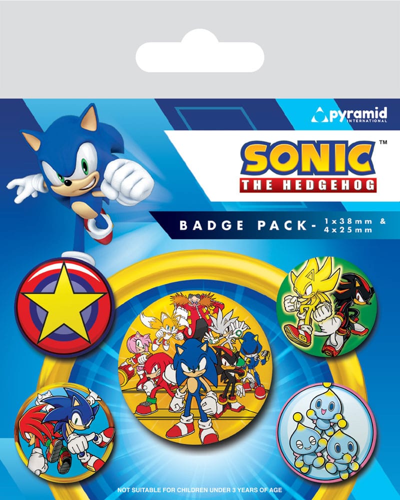 Sonic the Hedgehog Pack 5 Chapas Speed Team - Collector4U