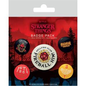 Stranger Things 4 Pack 5 Chapas Hellfire Club - Collector4U