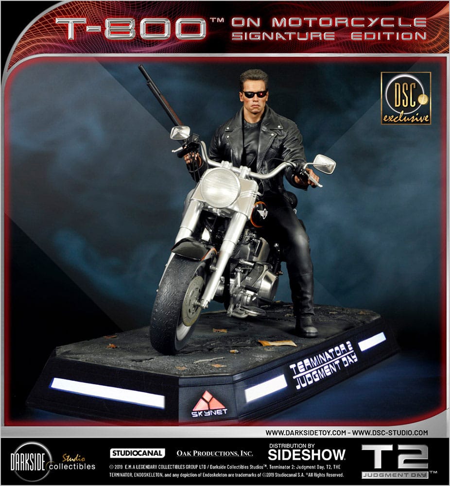 Terminator 2: el juicio final Estatua 1/4 T-800 on Motorcycle Signature Edition Sideshow Exclusive 50 cm