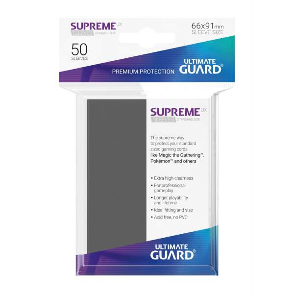 Ultimate Guard Supreme UX Sleeves Fundas de Cartas Tamaño Estándar Gris Oscuro (50) - Collector4U