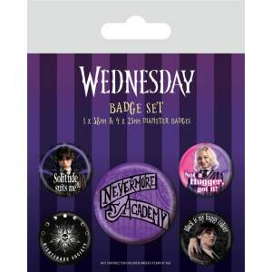 Wednesday Pack 5 Chapas Nevermore - Collector4U