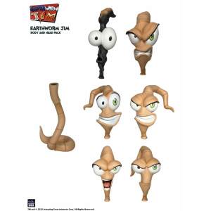 Earthworm Jim Accesorios Wave 1: Worm Body & Jim Heads Accessory Pack - Collector4U